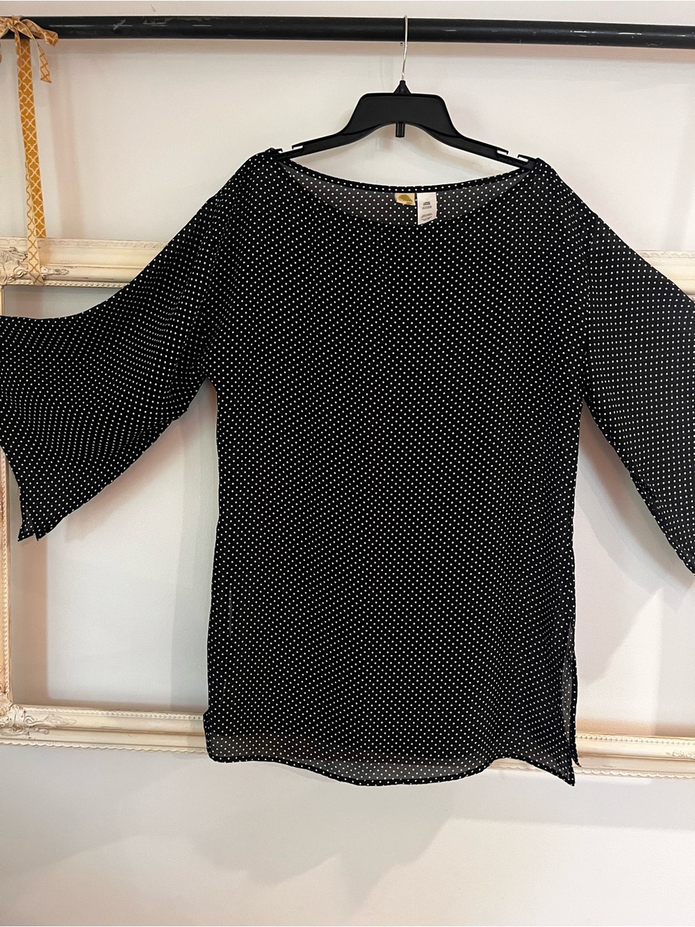 Islander Black Polka Dot Boatneck Tunic